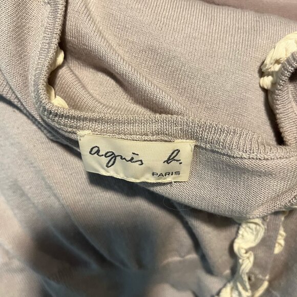 Agnes B lavendar ruffle bow-button cardigan - Picture 3 of 4